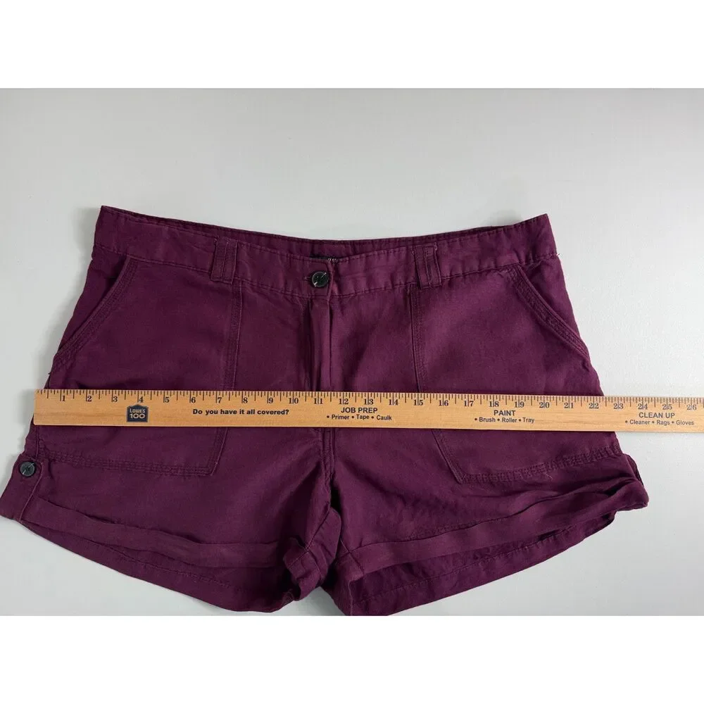 H&M Women's Purple Linen Blend Shorts Size 14